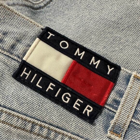 Tommy Hilfiger Vintage 80s 90s Jorts Light Blue Denim Cotton Jean Shorts - Picture 2 of 5